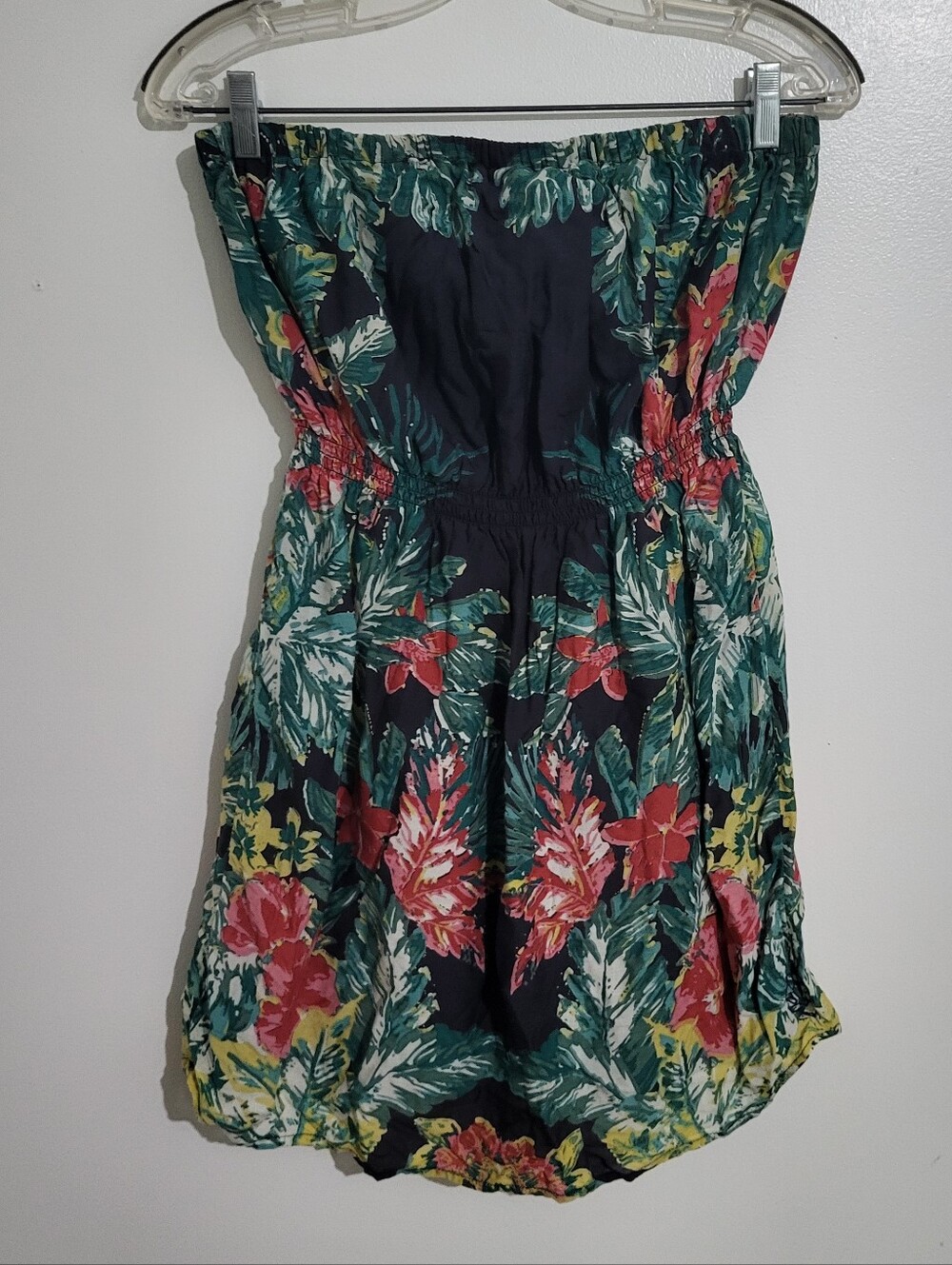 Rip Curl Strapless Tropical Mini Dress Vintage